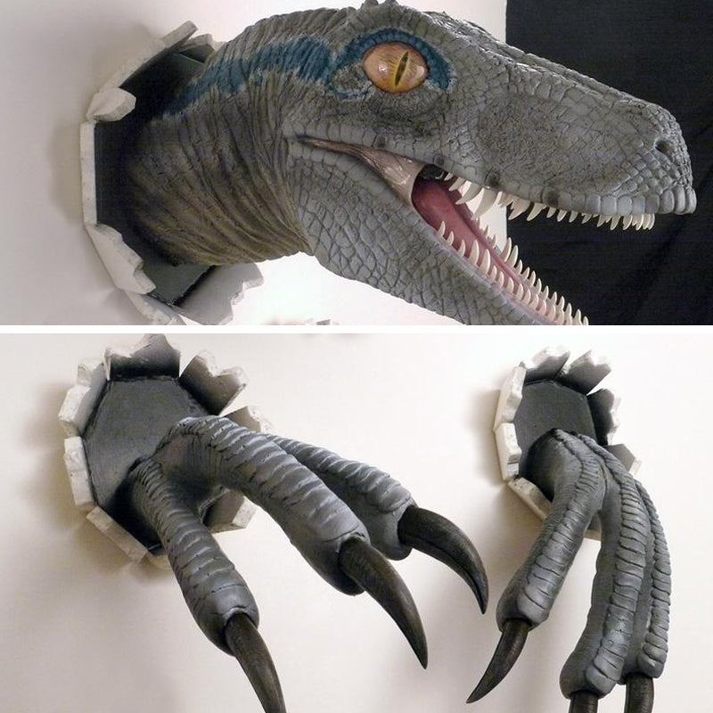Wall Bursting Velociraptor Decorations - Resin, 13x8x8 cm Head, view 2