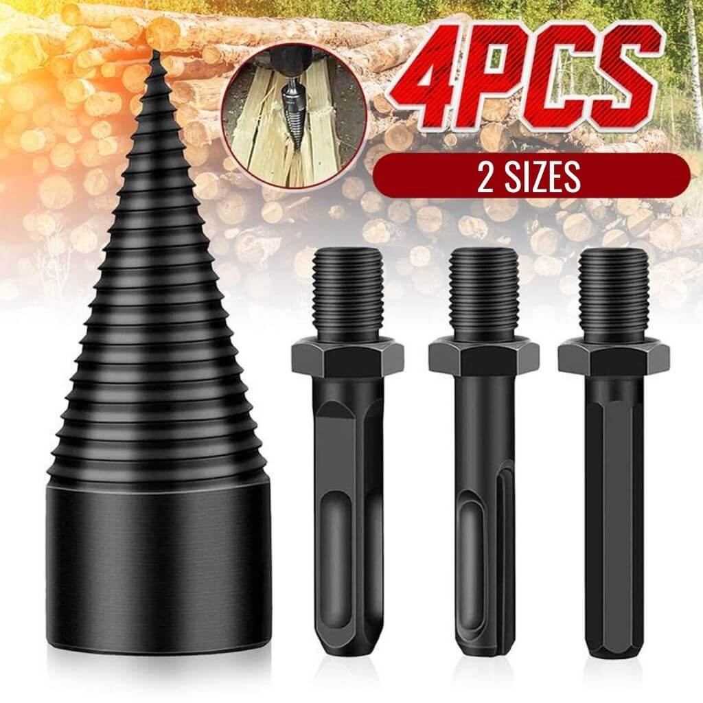 Firewood Splitting Drill Bit, High Carbon Steel, 1.25" (32mm)