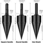 Firewood Splitting Drill Bit, High Carbon Steel, 1.25" (32mm)