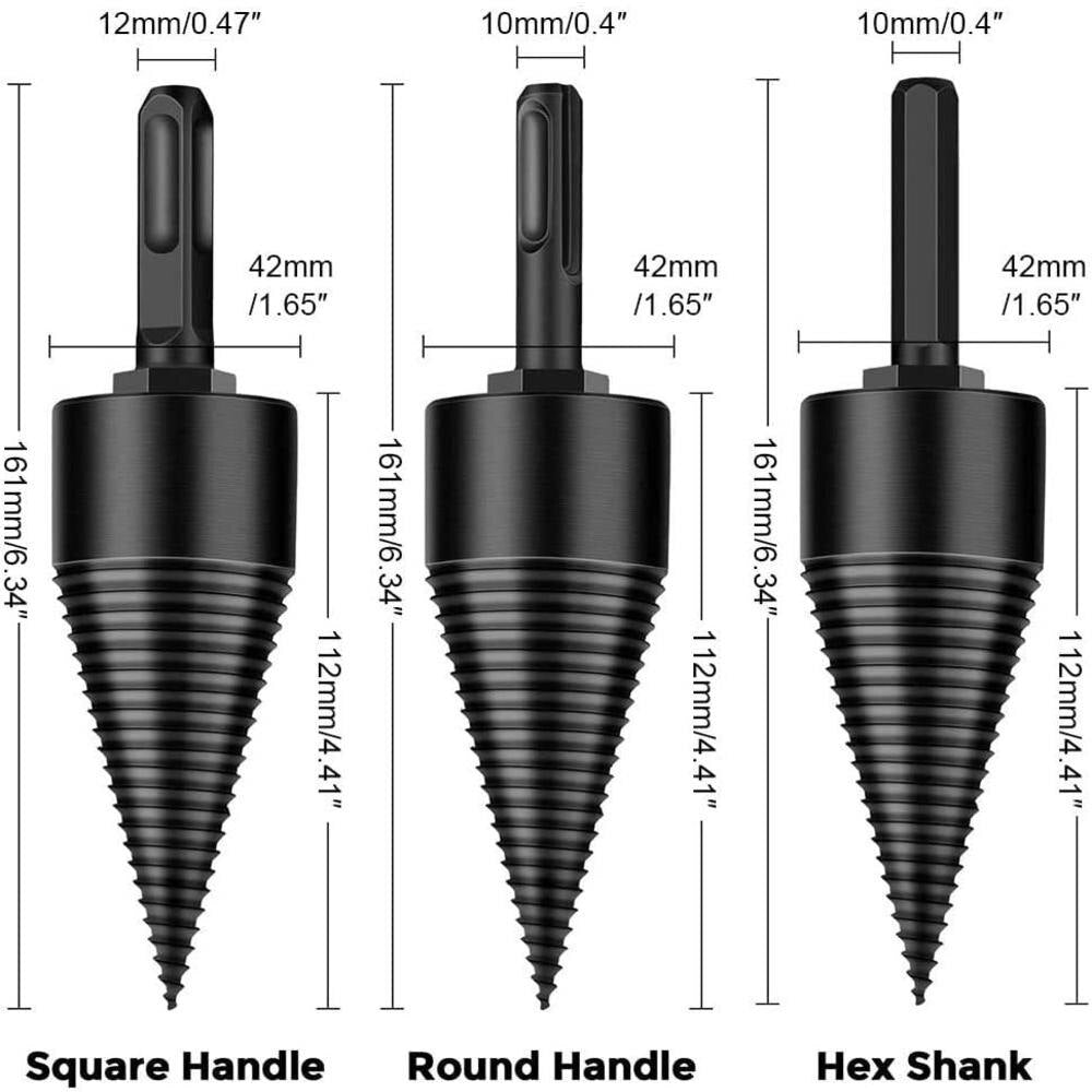 Firewood Splitting Drill Bit, High Carbon Steel, 1.25" (32mm)