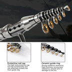 Carbon Fibre Telescopic Fishing Rod & Reel Set - 1.8m, Portable, view 2