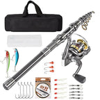 Carbon Fibre Telescopic Fishing Rod & Reel Set - 1.8m, Portable, view 4