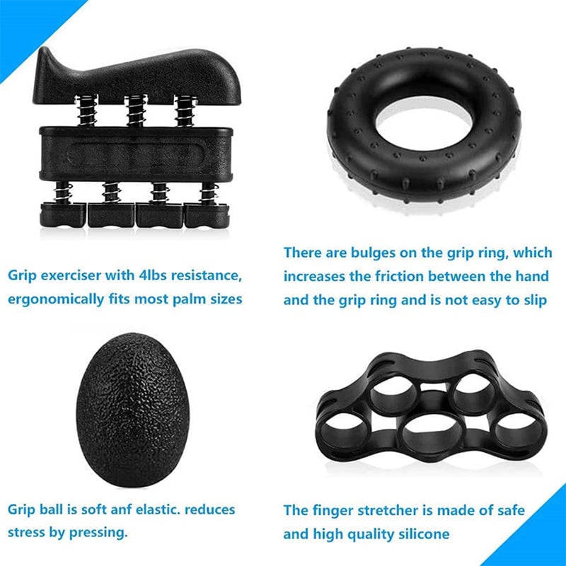 Hand Grip Strengthener Kit 5 Pack - Adjustable Resistance, Compact Size, view 3