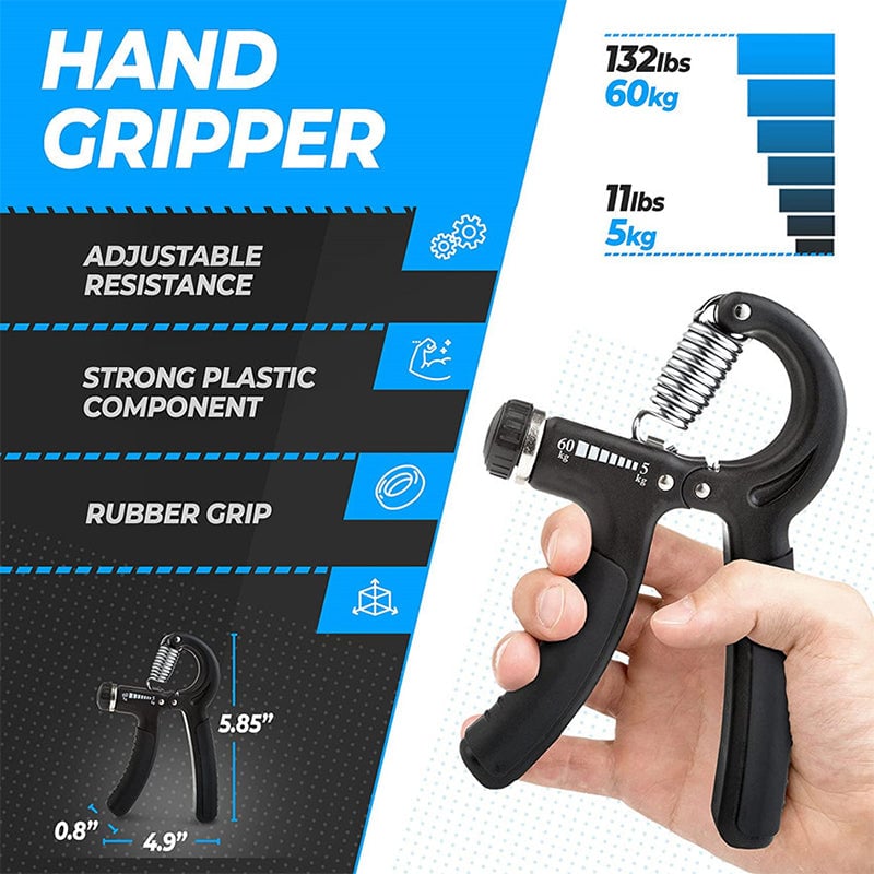 Hand Grip Strengthener Kit 5 Pack - Adjustable Resistance, Compact Size, view 4