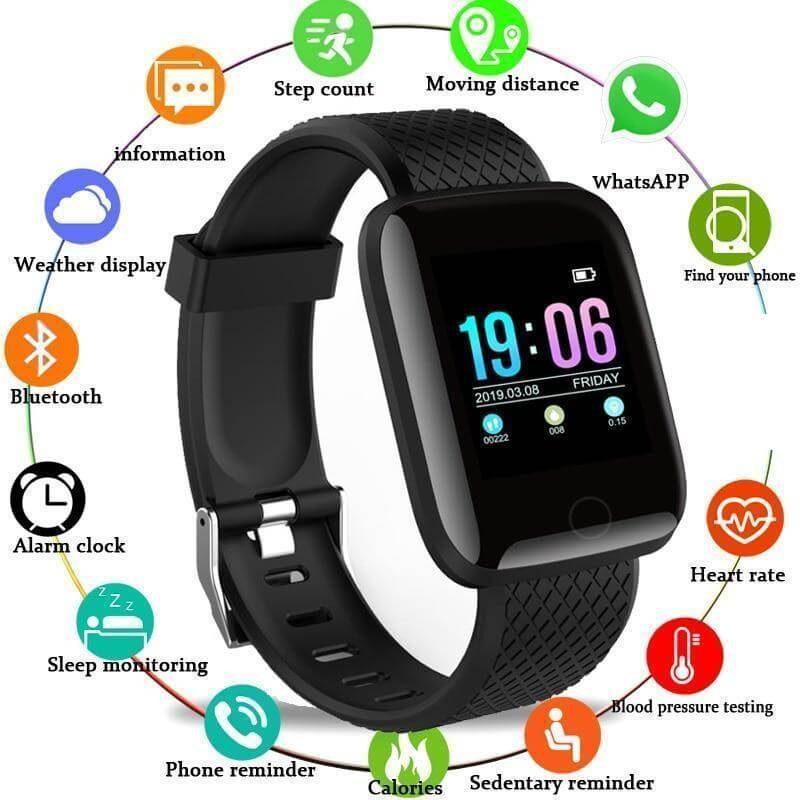 Fitness Tracker Smartwatch with TPU Band, 24-Hour Heart Rate Tracking