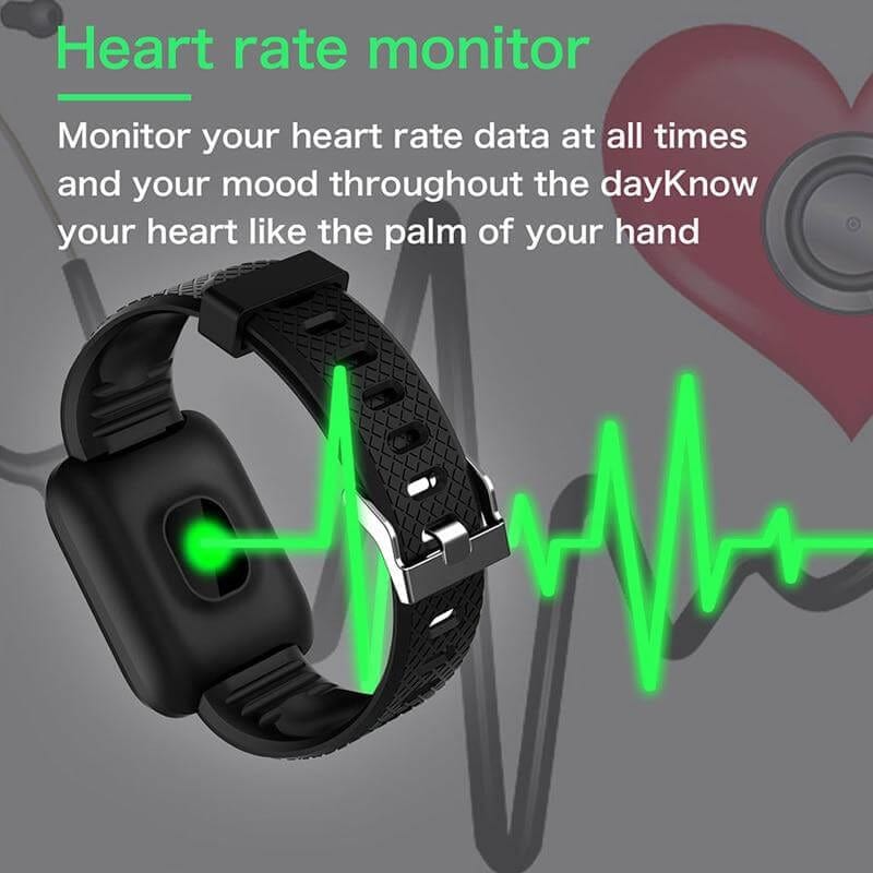 Fitness Tracker Smartwatch with TPU Band, 24-Hour Heart Rate Tracking