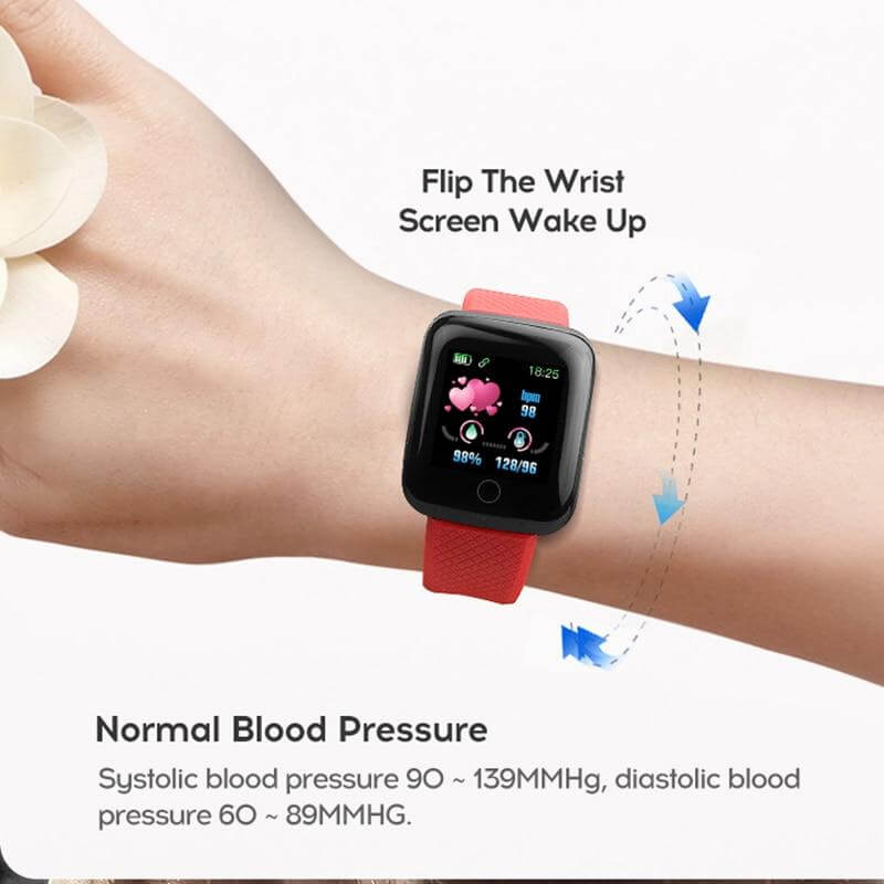 Fitness Tracker Smartwatch with TPU Band, 24-Hour Heart Rate Tracking