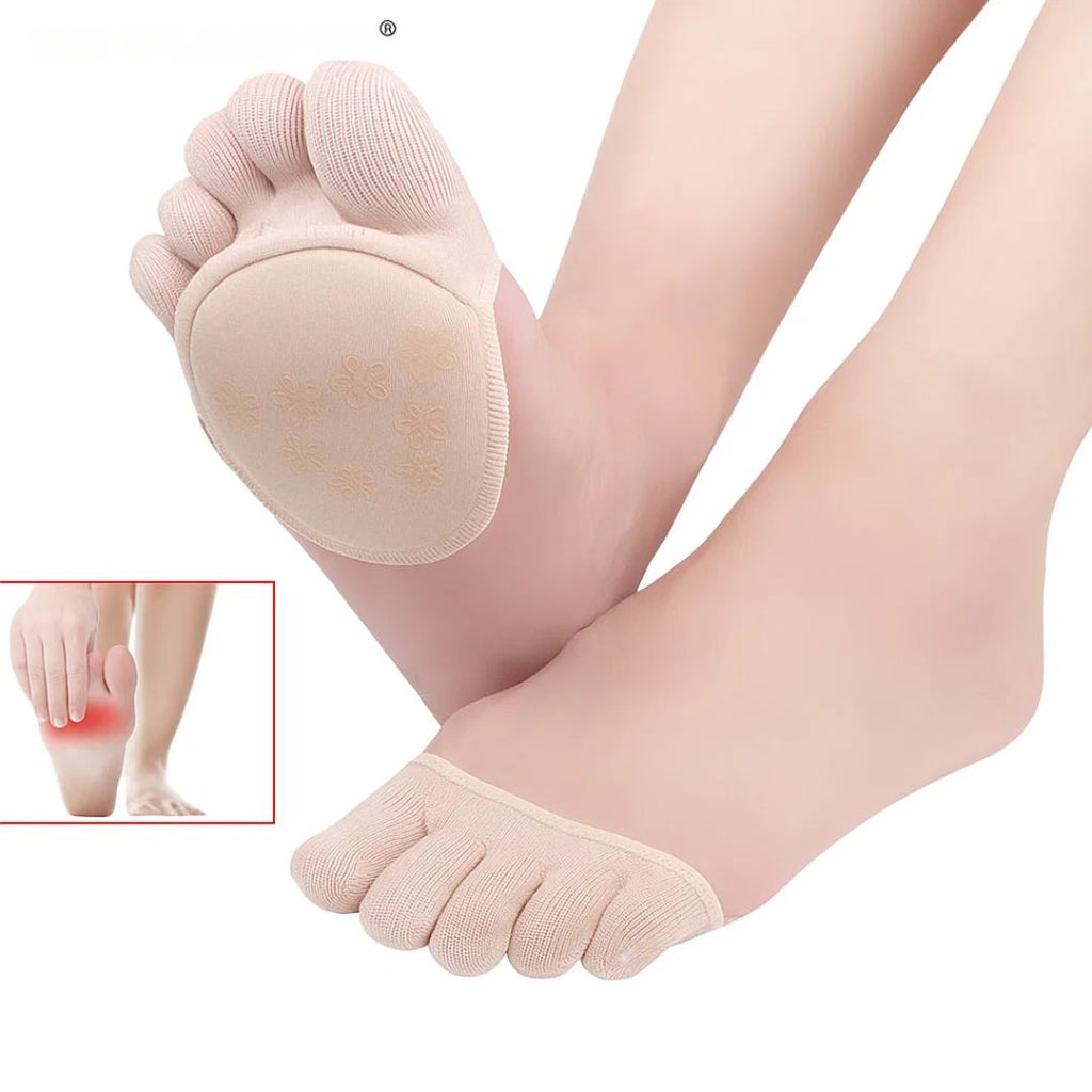 Five-Toe Socks with Cushioned Forefoot, Breathable No-Show Style for Work and Leisure