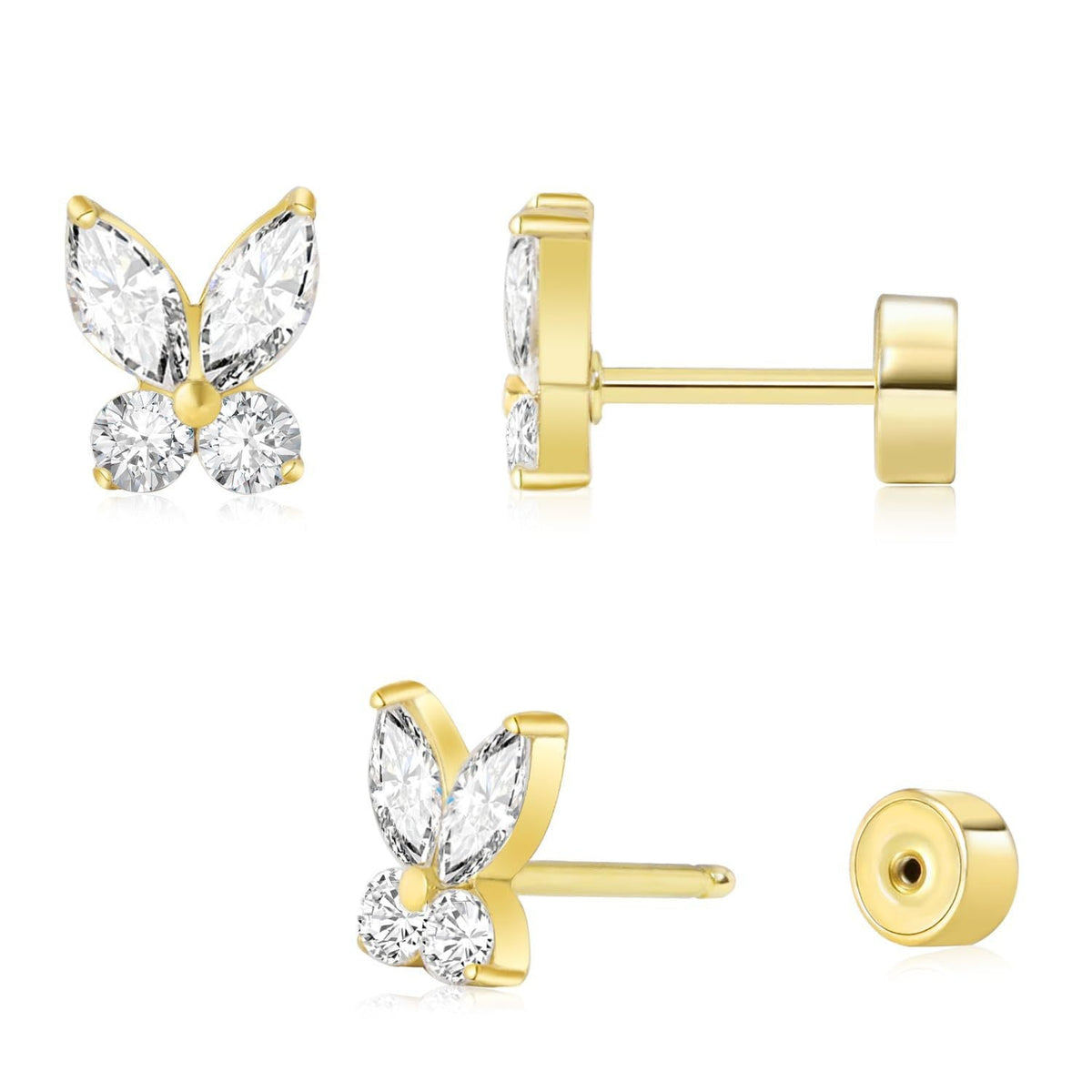 Flat-Back Stud Earrings for Everyday and Occasion Wear