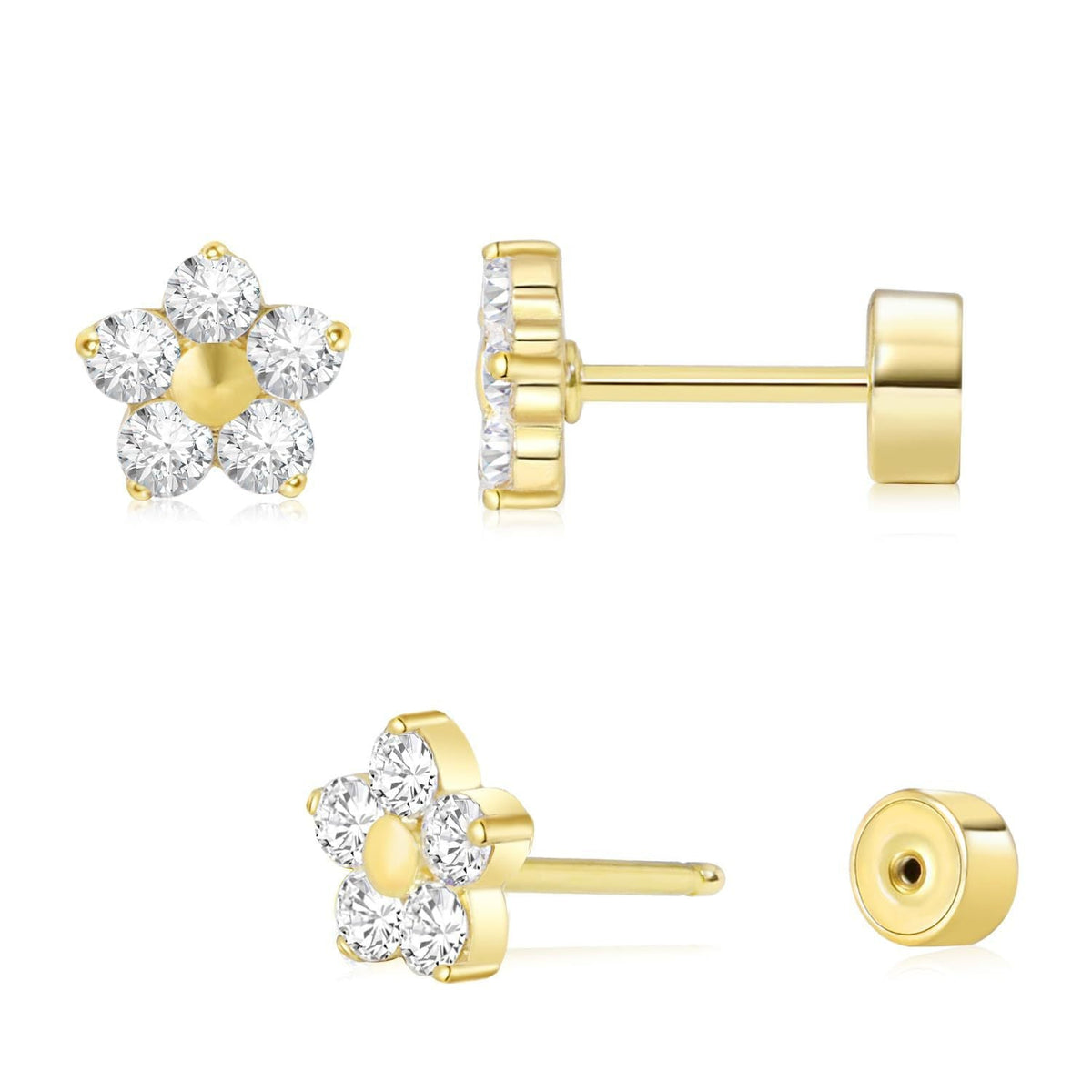 Flat-Back Stud Earrings for Everyday and Occasion Wear