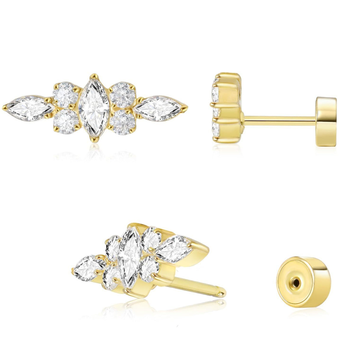 Flat-Back Stud Earrings for Everyday and Occasion Wear