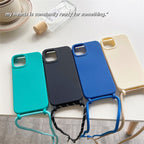 Silicone iPhone Case with Adjustable Polyester Lanyard