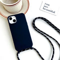 Silicone iPhone Case with Adjustable Polyester Lanyard