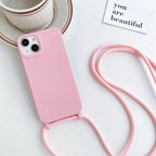 Silicone iPhone Case with Adjustable Polyester Lanyard