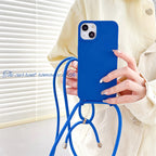 Silicone iPhone Case with Adjustable Polyester Lanyard