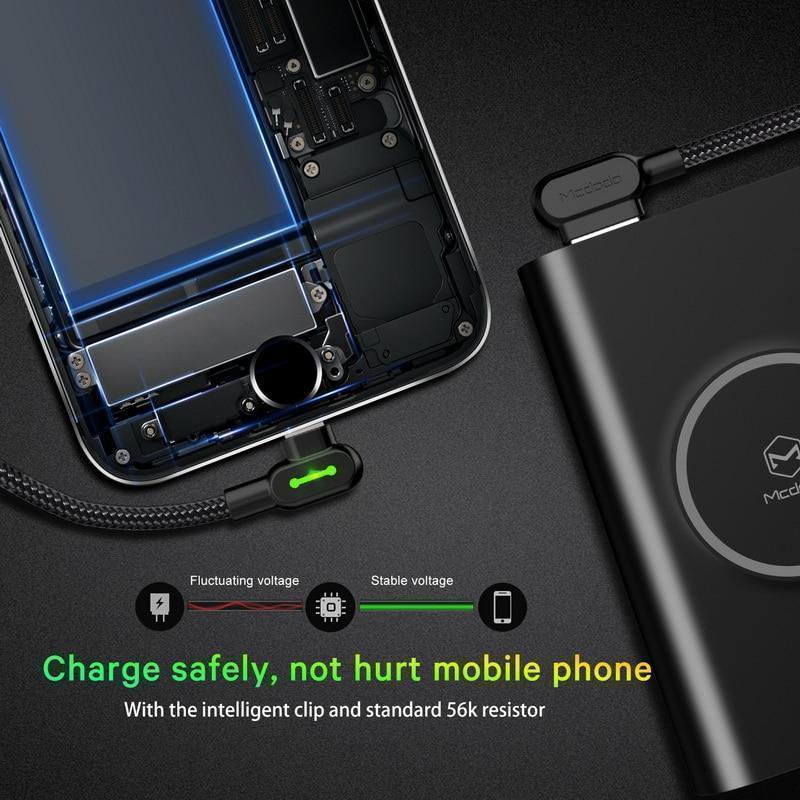 Flexible Smartphone Charging Cable with 90-Degree Design