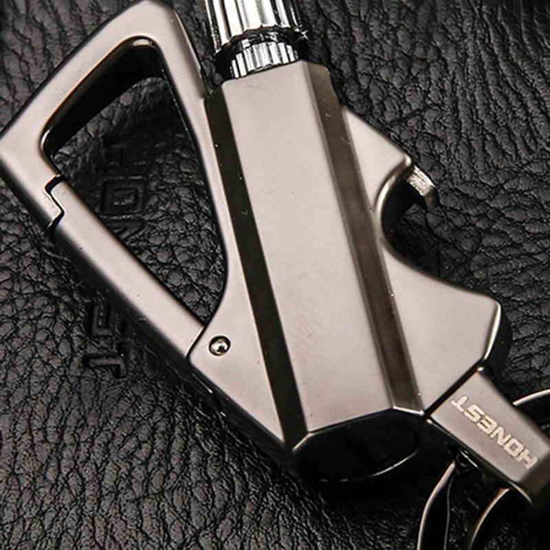 Flint Fire Starter Keychain, Bottle Opener, Stainless Steel, 9.2 x 3.6 cm