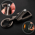 Flint Fire Starter Keychain, Bottle Opener, Stainless Steel, 9.2 x 3.6 cm