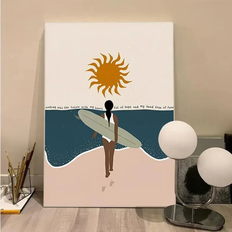 Flio Beach Man and Girl Poster-Welvere