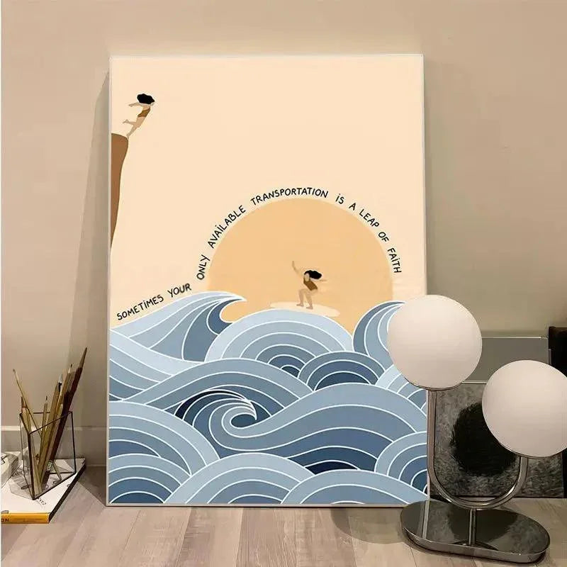Flio Beach Man and Girl Poster-Welvere