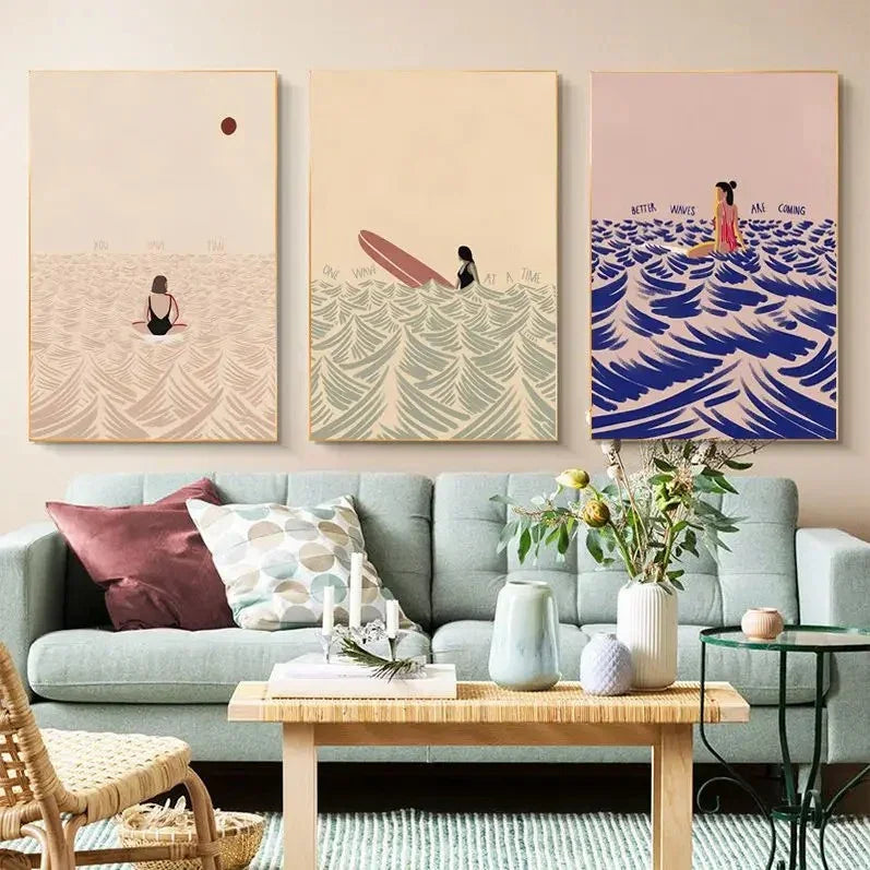 Flio Beach Man and Girl Poster-Welvere
