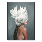 Stunning Floral Girl Canvas Art for Home Decor | Welvere-Welvere