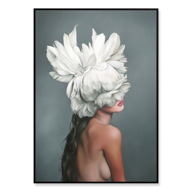 Stunning Floral Girl Canvas Art for Home Decor | Welvere-Welvere