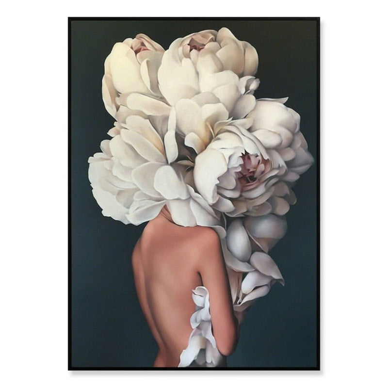 Stunning Floral Girl Canvas Art for Home Decor | Welvere-Welvere