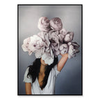 Stunning Floral Girl Canvas Art for Home Decor | Welvere-Welvere