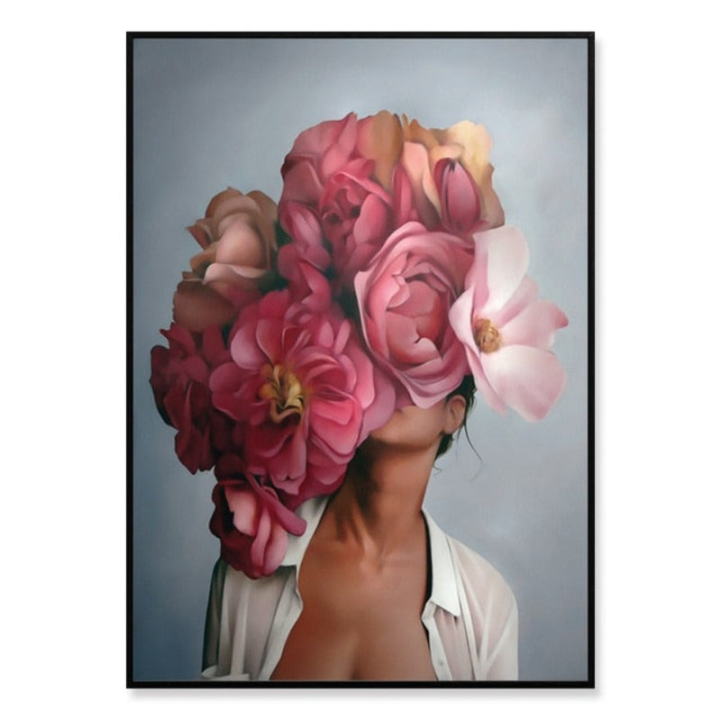 Stunning Floral Girl Canvas Art for Home Decor | Welvere-Welvere