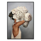 Stunning Floral Girl Canvas Art for Home Decor | Welvere-Welvere