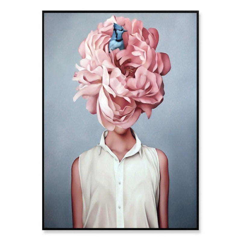 Stunning Floral Girl Canvas Art for Home Decor | Welvere-Welvere