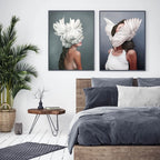 Stunning Floral Girl Canvas Art for Home Decor | Welvere-Welvere