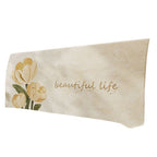 Floral Padded Headboard Slipcover with Inspirational Script