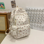 Floral Print School Backpack with Adjustable Padded Straps