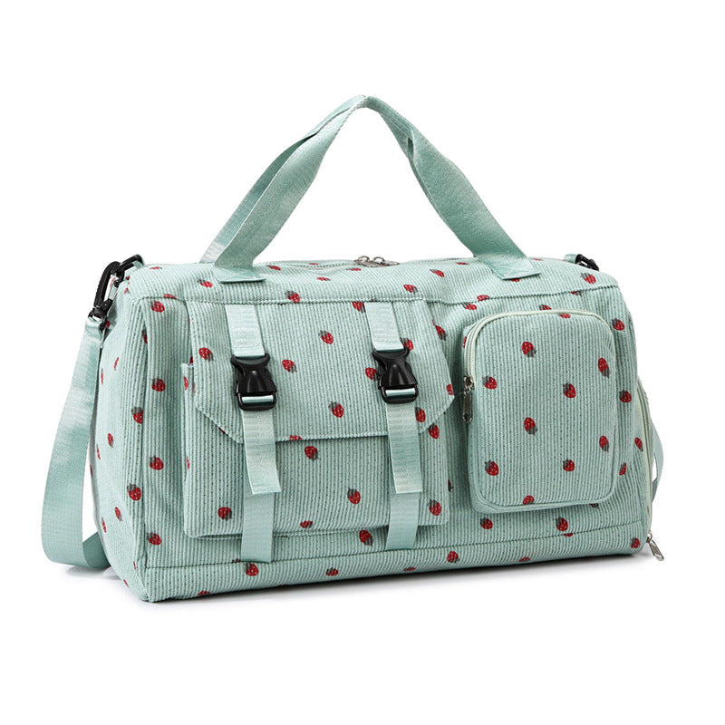Floral Print Travel Duffel Bag with Detachable Adjustable Shoulder Strap