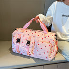 Floral Print Travel Duffel Bag with Detachable Adjustable Shoulder Strap