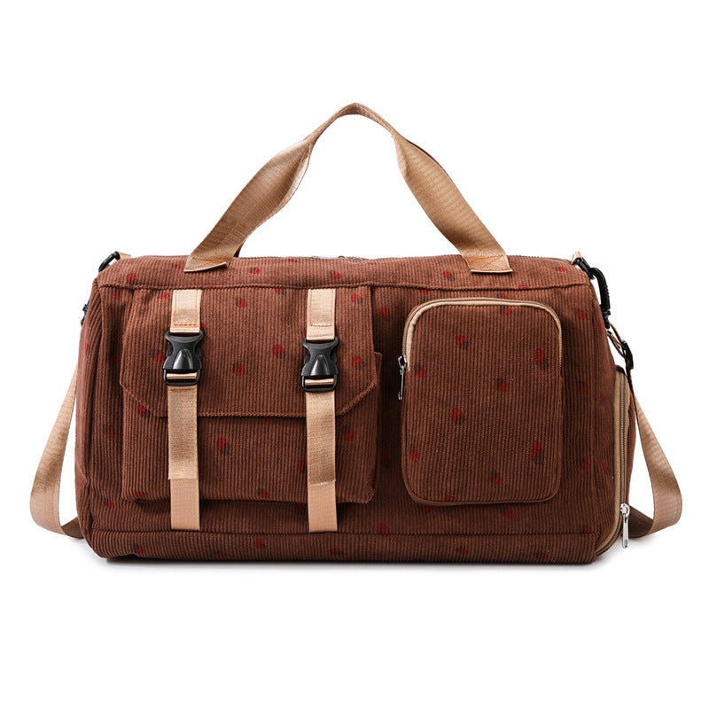 Floral Print Travel Duffel Bag with Detachable Adjustable Shoulder Strap