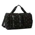 Floral Print Travel Duffel Bag with Detachable Adjustable Shoulder Strap