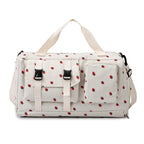 Floral Print Travel Duffel Bag with Detachable Adjustable Shoulder Strap