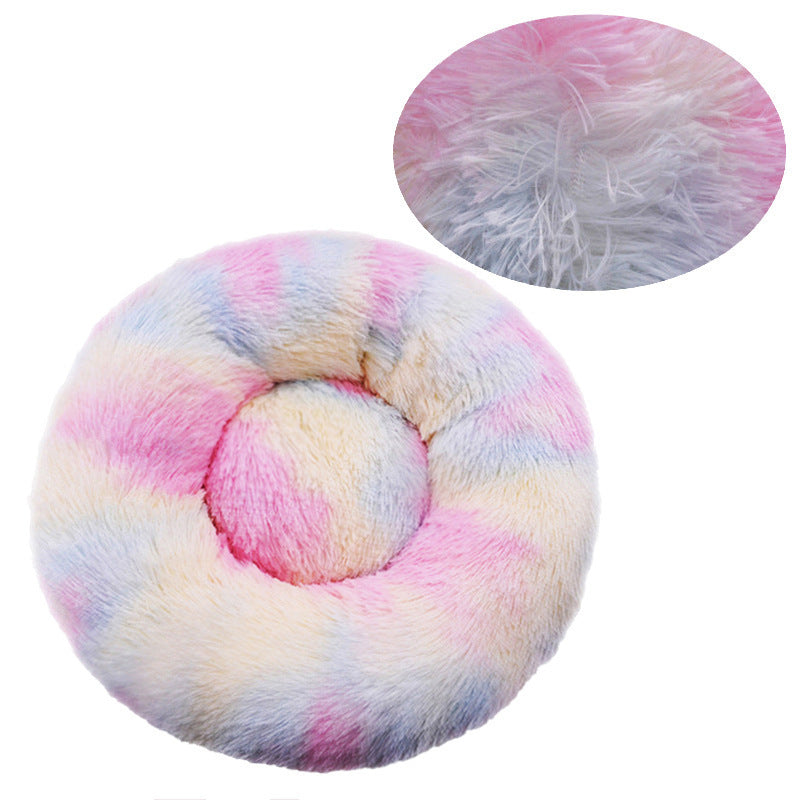 Fluffy Round Dog Bed for Dogs and Cats