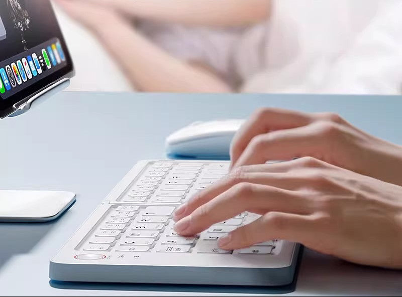 Foldable Bluetooth Keyboard and Mouse Combo for Windows, Mac, Android and iOS