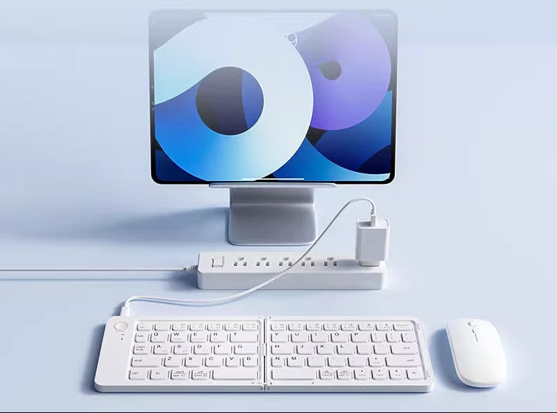 Foldable Bluetooth Keyboard and Mouse Combo for Windows, Mac, Android and iOS