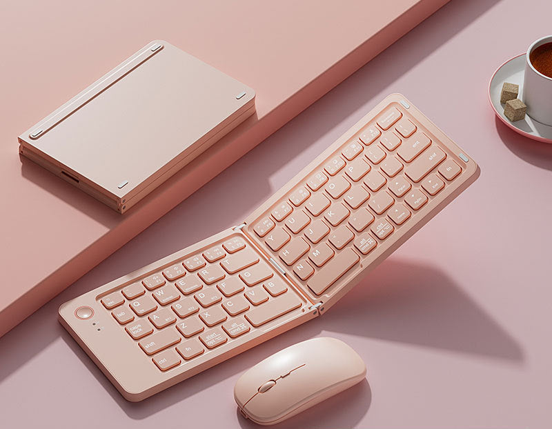 Foldable Bluetooth Keyboard and Mouse Combo for Windows, Mac, Android and iOS