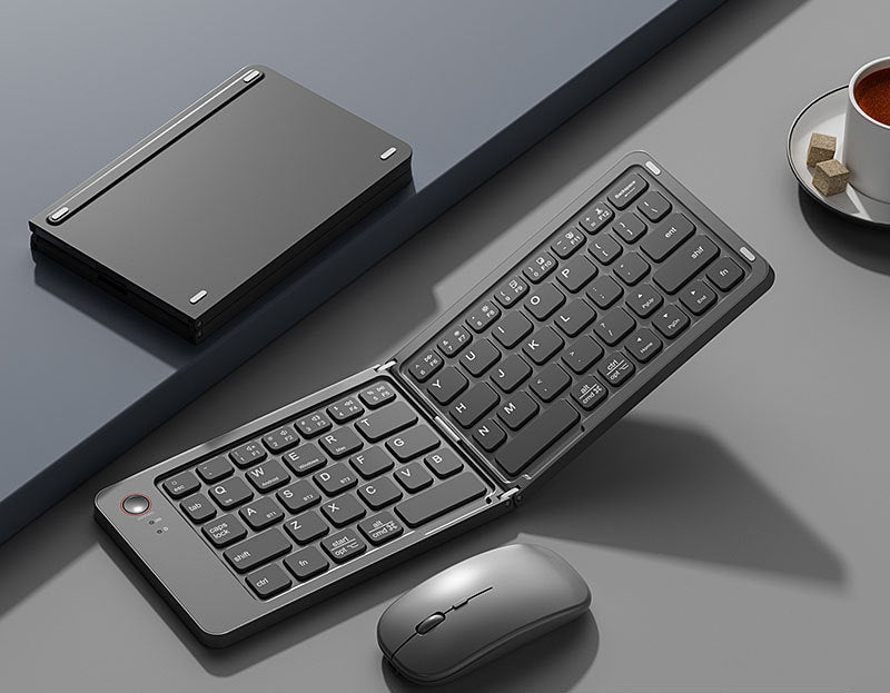 Foldable Bluetooth Keyboard and Mouse Combo for Windows, Mac, Android and iOS