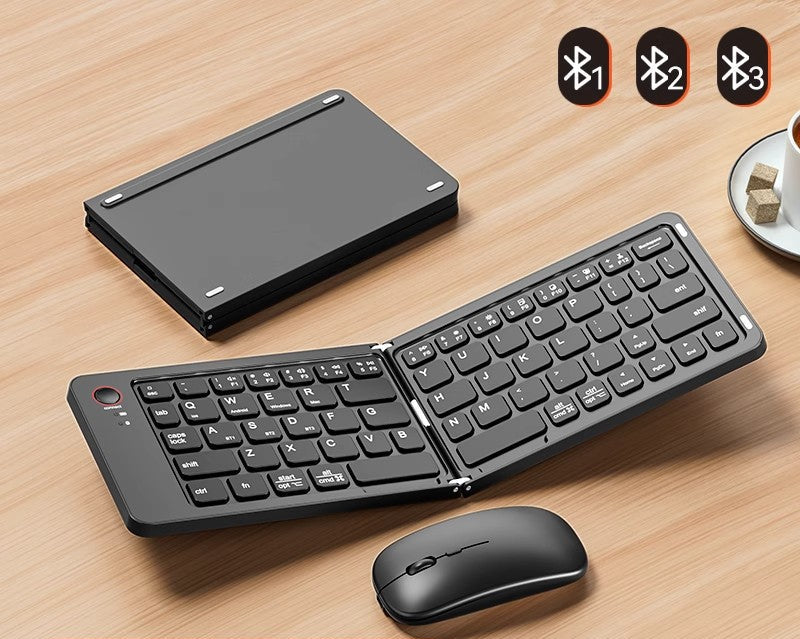 Foldable Bluetooth Keyboard and Mouse Combo for Windows, Mac, Android and iOS