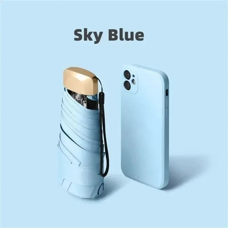 Foldable Mini Umbrella with UV-Blocking Coating, 19 cm