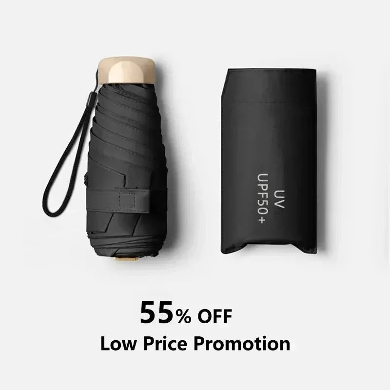 Foldable Mini Umbrella with UV-Blocking Coating, 19 cm