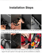 Foldable Portable Child Travel Car Seat with 5-Point Harness, Ages 0–12 Years