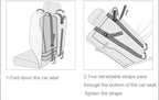 Foldable Portable Child Travel Car Seat with 5-Point Harness, Ages 0–12 Years